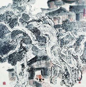 陈鹏同作品 《古寨》